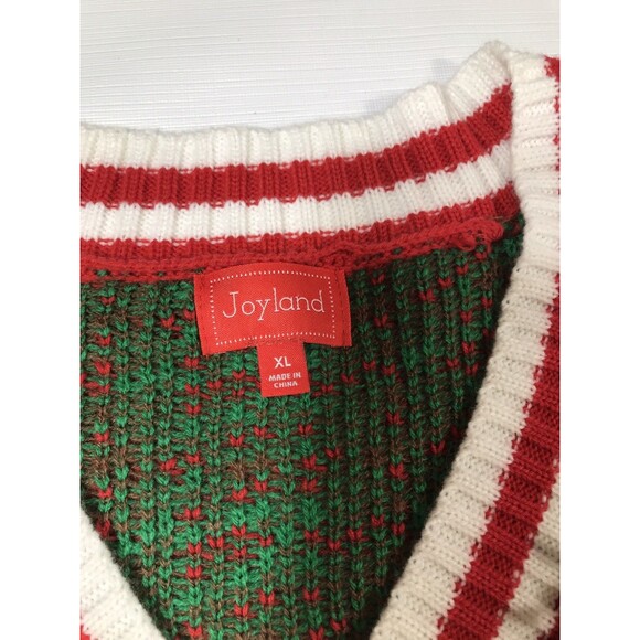 Joyland Womens Ugly Christmas Sweater Size Xl Red Stocking Sequins Santa - Picture 7 of 11